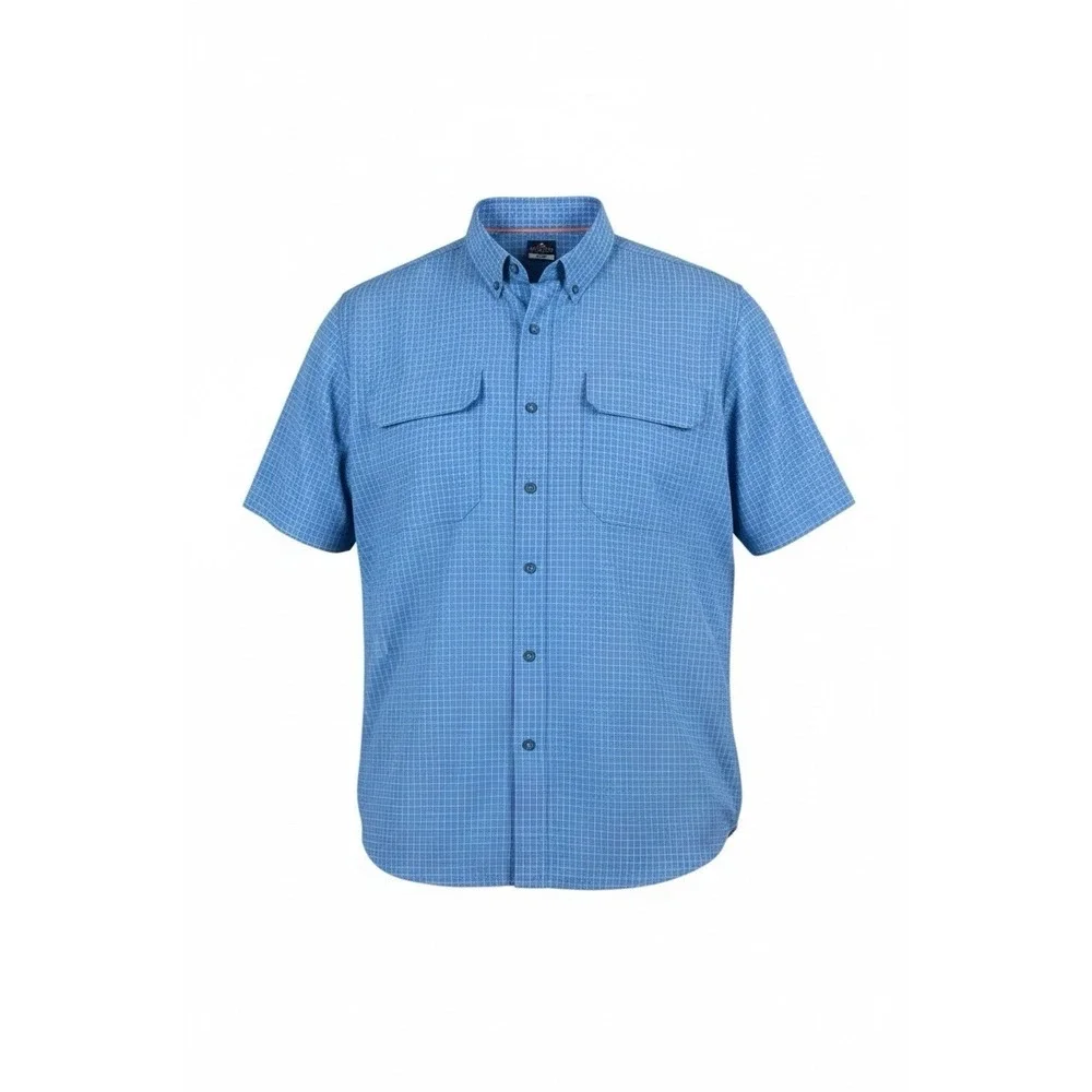 xlt dress shirt Ridgecut Men's Grid Plaid Button-Down Shirt, Blue, XLT